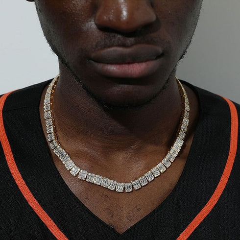 VVS Jewelry 9MM Baguette Tennis Chain + FREE bracelet