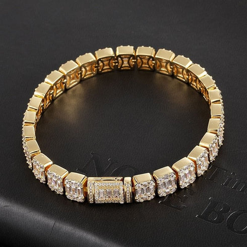 VVS Jewelry 9MM Baguette Tennis Chain + FREE bracelet
