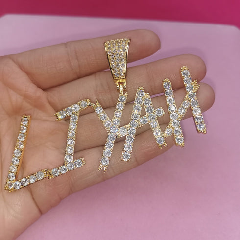 VVS Jewelry 9MM Custom Cuban Name Sharp Cursive Pendant Necklace