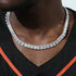 VVS Jewelry 9MM Prong Baguette White Gold Tennis Chain