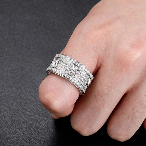 VVS Jewelry Blinged Out Hip Hop Star Ring