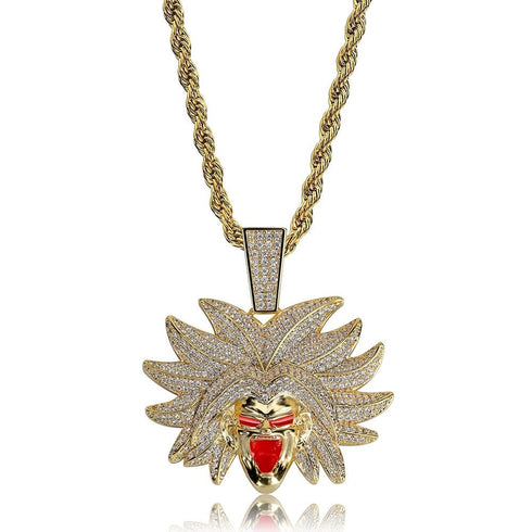 VVS Jewelry Broly necklace simulated diamond Goku broly iced out dragon ball z chain