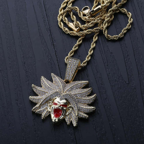 VVS Jewelry Broly necklace simulated diamond Goku broly iced out dragon ball z chain