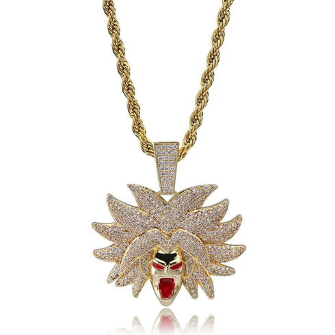 VVS Jewelry Broly necklace simulated diamond Goku broly iced out dragon ball z chain