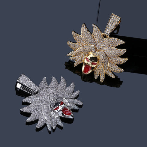 VVS Jewelry Broly necklace simulated diamond Goku broly iced out dragon ball z chain