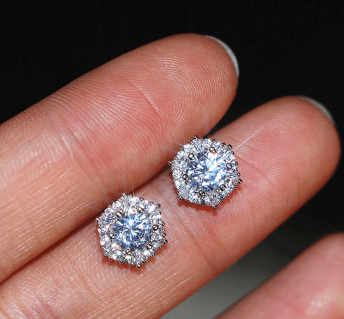 VVS Jewelry Classic Silver Stud Earrings