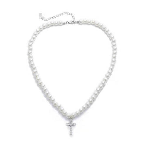 VVS Jewelry Cross Pearl Chain