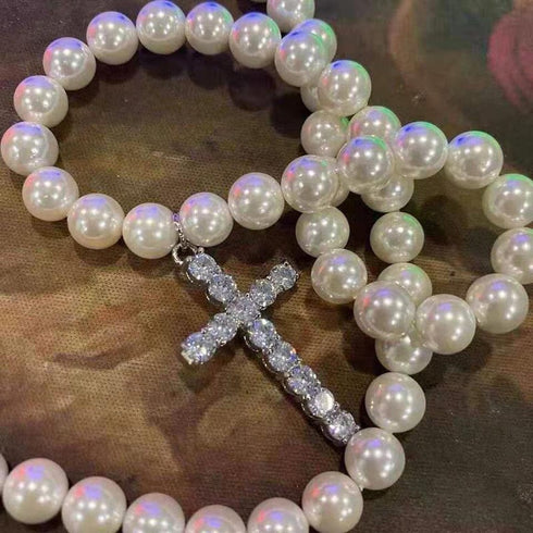 VVS Jewelry Cross Pearl Chain
