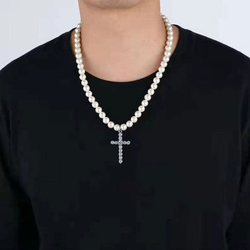 VVS Jewelry Cross Pearl Chain