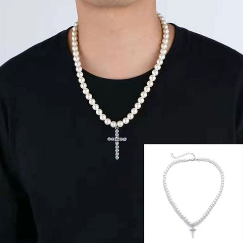 VVS Jewelry Cross Pearl Chain