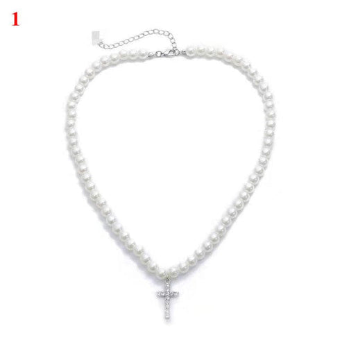 VVS Jewelry Cross Pearl Chain