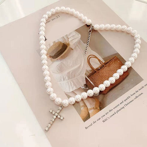 VVS Jewelry Cross Pearl Chain
