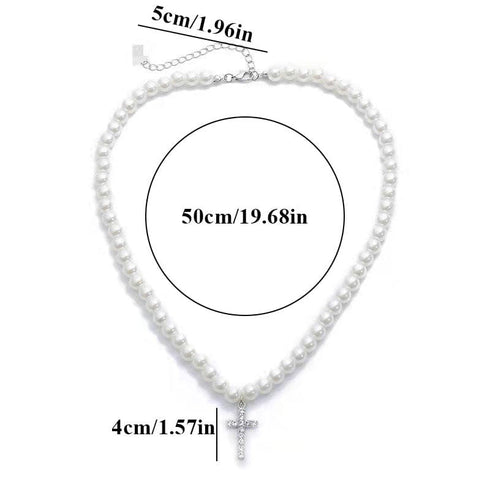 VVS Jewelry Cross Pearl Chain