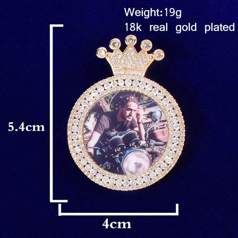 VVS Jewelry Crowned Baguette Photo Chain