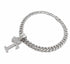 VVS Jewelry Silver Crowned Initial Cuban Pendant Chain
