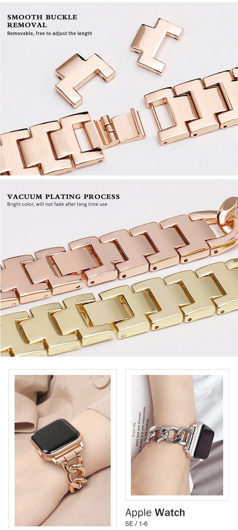 VVS Jewelry Cuban Apple Watch Band + FREE Case