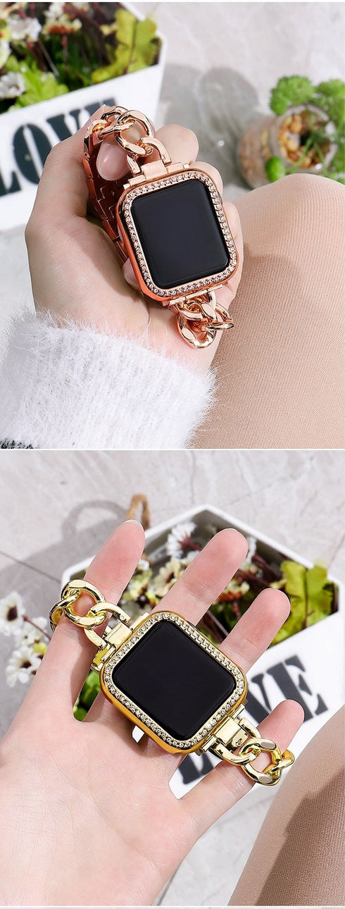 VVS Jewelry Cuban Apple Watch Band + FREE Case