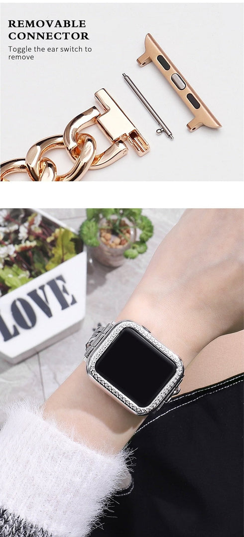 VVS Jewelry Cuban Apple Watch Band + FREE Case