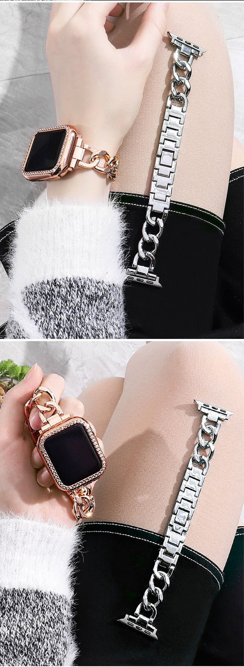 VVS Jewelry Cuban Apple Watch Band + FREE Case
