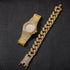 VVS Jewelry Cuban Chain & Cuban Bracelet + Free OG Bust Down Watch