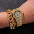 VVS Jewelry Cuban Chain & Cuban Bracelet + Free OG Bust Down Watch