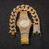 VVS Jewelry Cuban Chain & Cuban Bracelet + Free OG Bust Down Watch