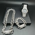 VVS Jewelry Cuban Chain & Cuban Bracelet + Free OG Bust Down Watch