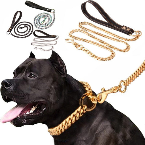 VVS Jewelry Cuban Link Gold Dog Leash