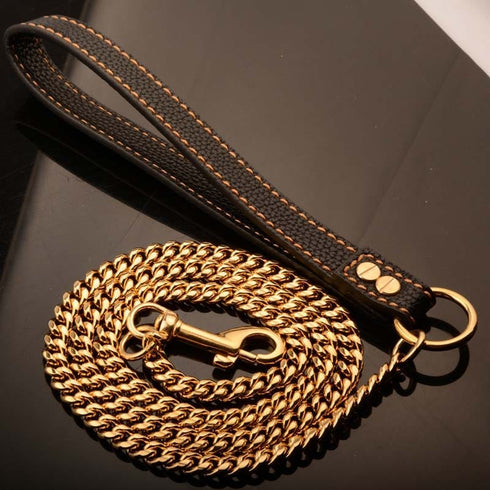 VVS Jewelry Cuban Link Gold Dog Leash
