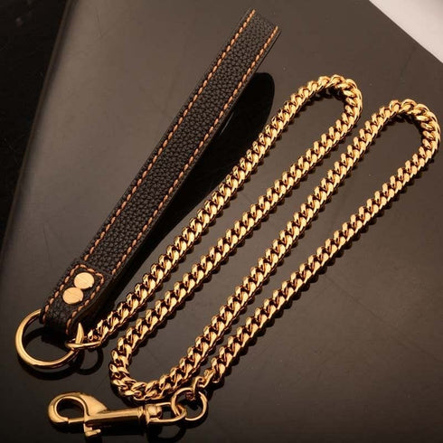 VVS Jewelry Cuban Link Gold Dog Leash