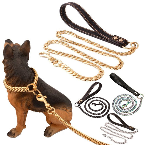 VVS Jewelry Cuban Link Gold Dog Leash