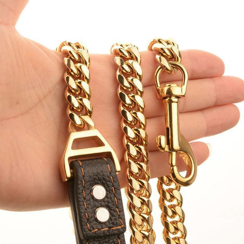 VVS Jewelry Cuban Link Gold Dog Leash