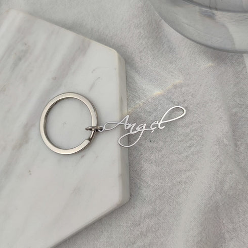 VVS Jewelry Custom Cursive Name Keychain