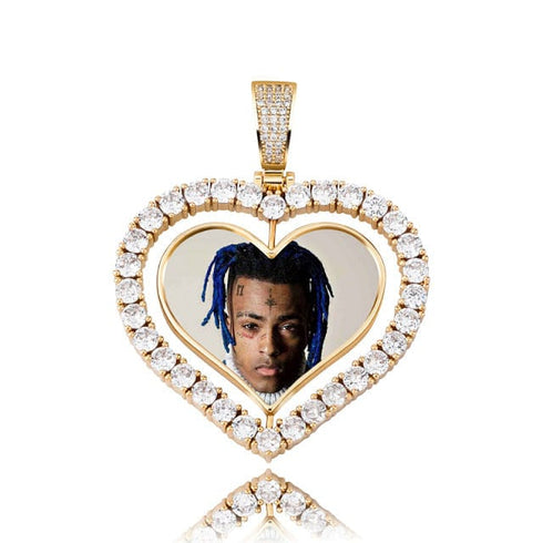 VVS Jewelry Custom Double-Sided Heart Photo Chain