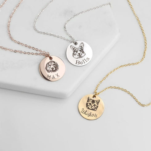 Custom Fingerprint And/Or Handwriting Photo Pendant Necklace