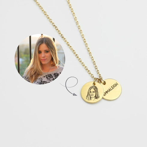 Custom Fingerprint And/Or Handwriting Photo Pendant Necklace