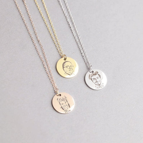 Custom Fingerprint And/Or Handwriting Photo Pendant Necklace
