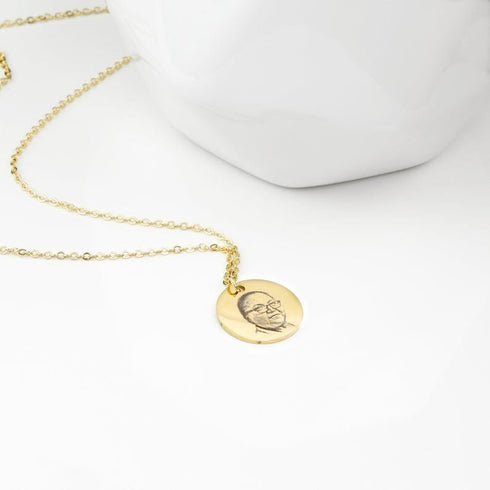 Custom Fingerprint And/Or Handwriting Photo Pendant Necklace