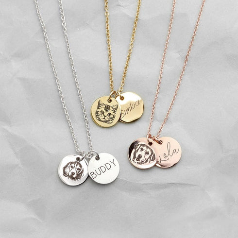Custom Fingerprint And/Or Handwriting Photo Pendant Necklace