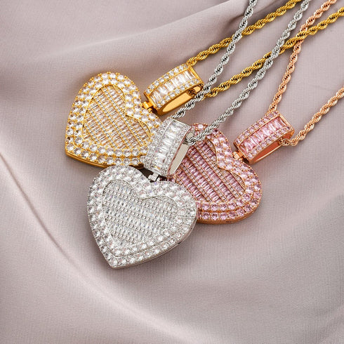 VVS Jewelry Custom Heart Locket Photo Chain