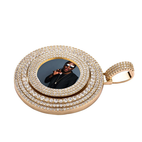 VVS Jewelry Custom Large Spinning Photo Pendant + Chain