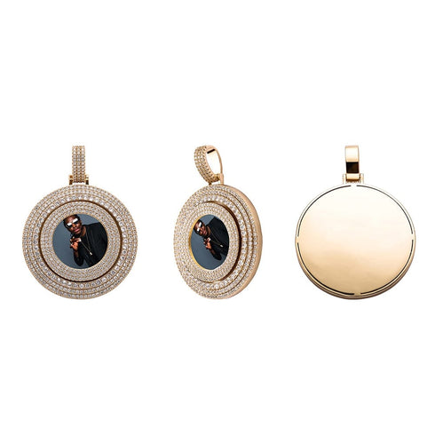 VVS Jewelry Custom Large Spinning Photo Pendant + Chain