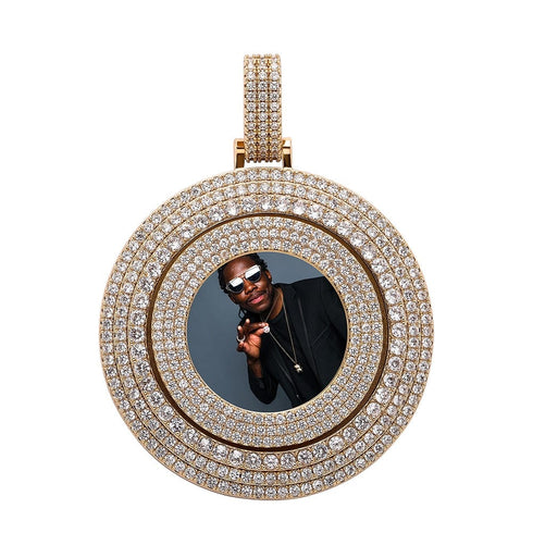 VVS Jewelry Custom Large Spinning Photo Pendant + Chain