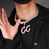 VVS Jewelry Custom Name Brush Cursive Baguette Pendant and Chain