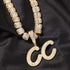 VVS Jewelry Custom Name Brush Cursive Baguette Pendant and Chain
