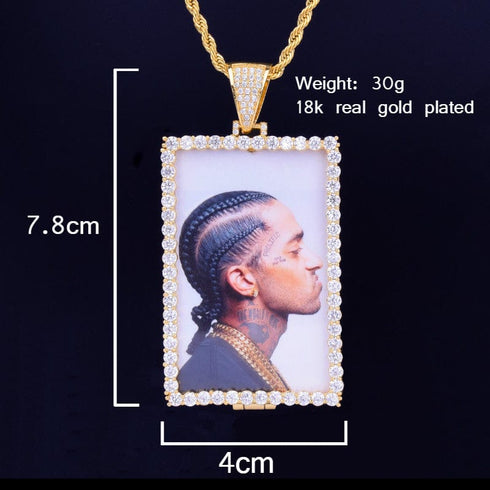 VVS Jewelry Custom Photo Square Medallion Chain