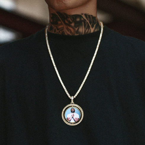 VVS Jewelry Custom Rotating Photo Medallion Pendant Chain