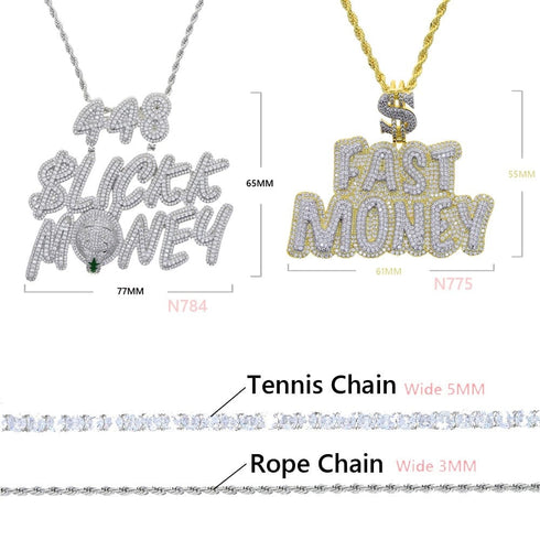 VVS Jewelry "$ Fast Money" Pendant Chain