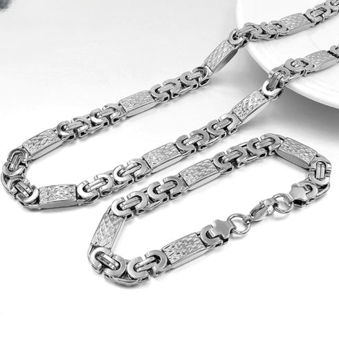 VVS Jewelry Flat Byzantine Chain +FREE Bracelet Bundle