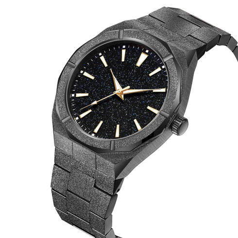 VVS Jewelry Frosted Signature Baron's Black Stardust Watch